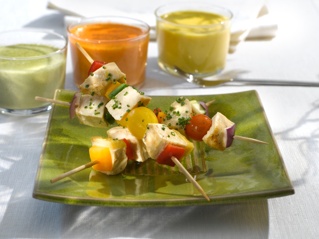 Banderillas de poulet du Périgord aux légumes
