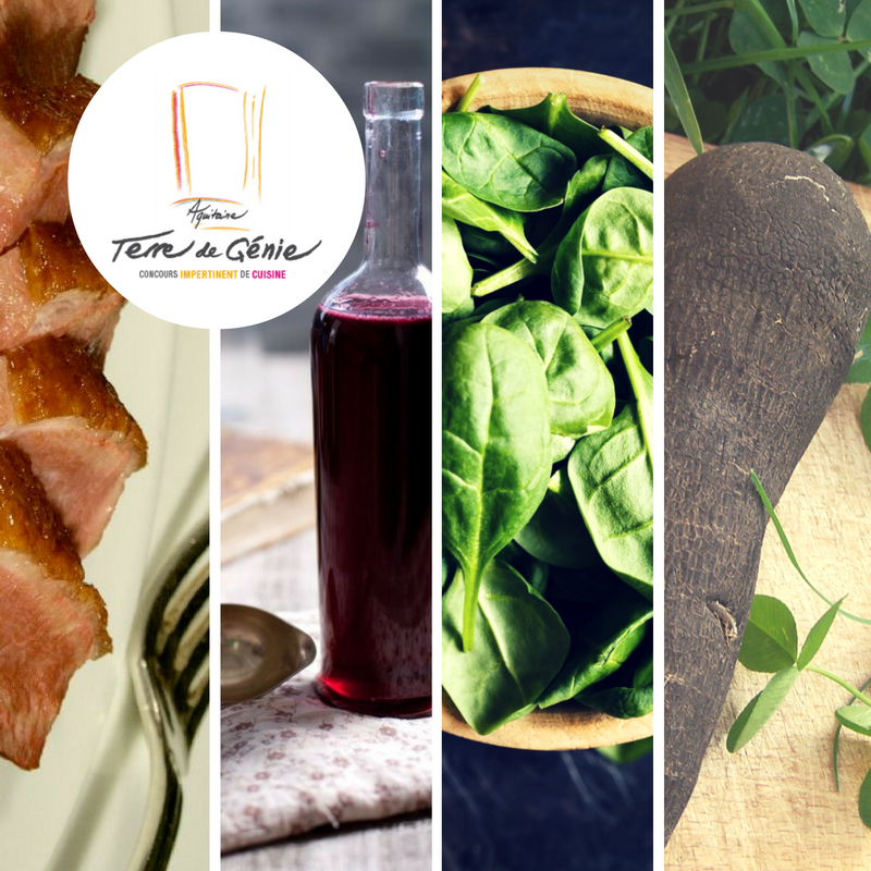 Canette rosée à la rose et aux radis noirs