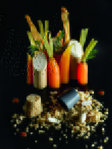 Carottes de sable des Landes confites faux sable et parfait glacé aux arachides de Soustons