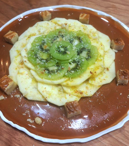 Carpaccio de Pomme du Limousin AOP et de Kiwi de l’Adour IGP Label Rouge