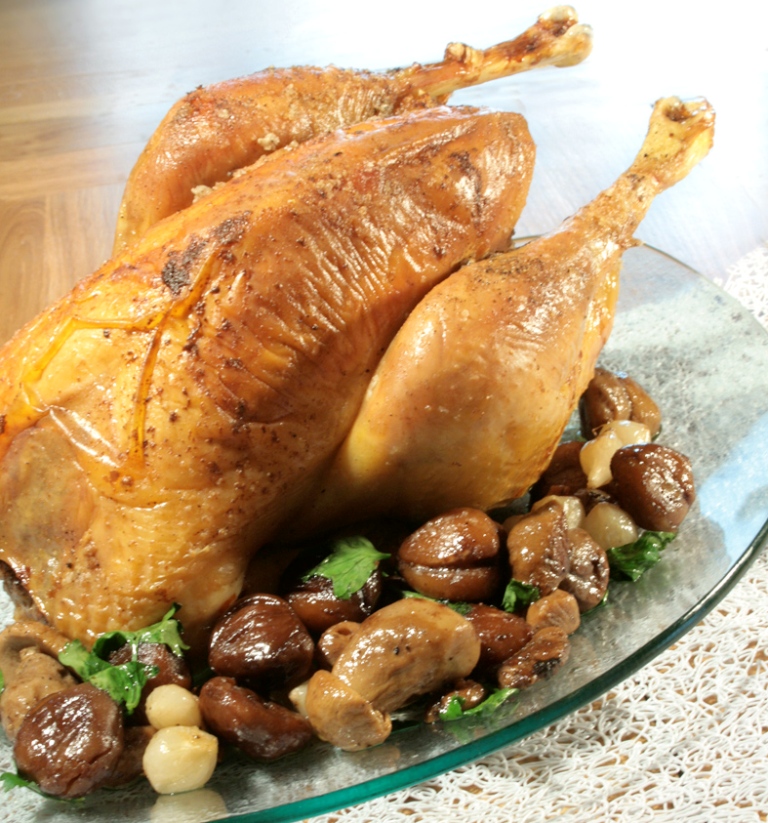 Chapon et farce aux truffes du Périgord