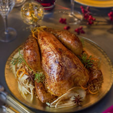 Chapon fermier de Gascogne rôti aux parfums d’agrumes
