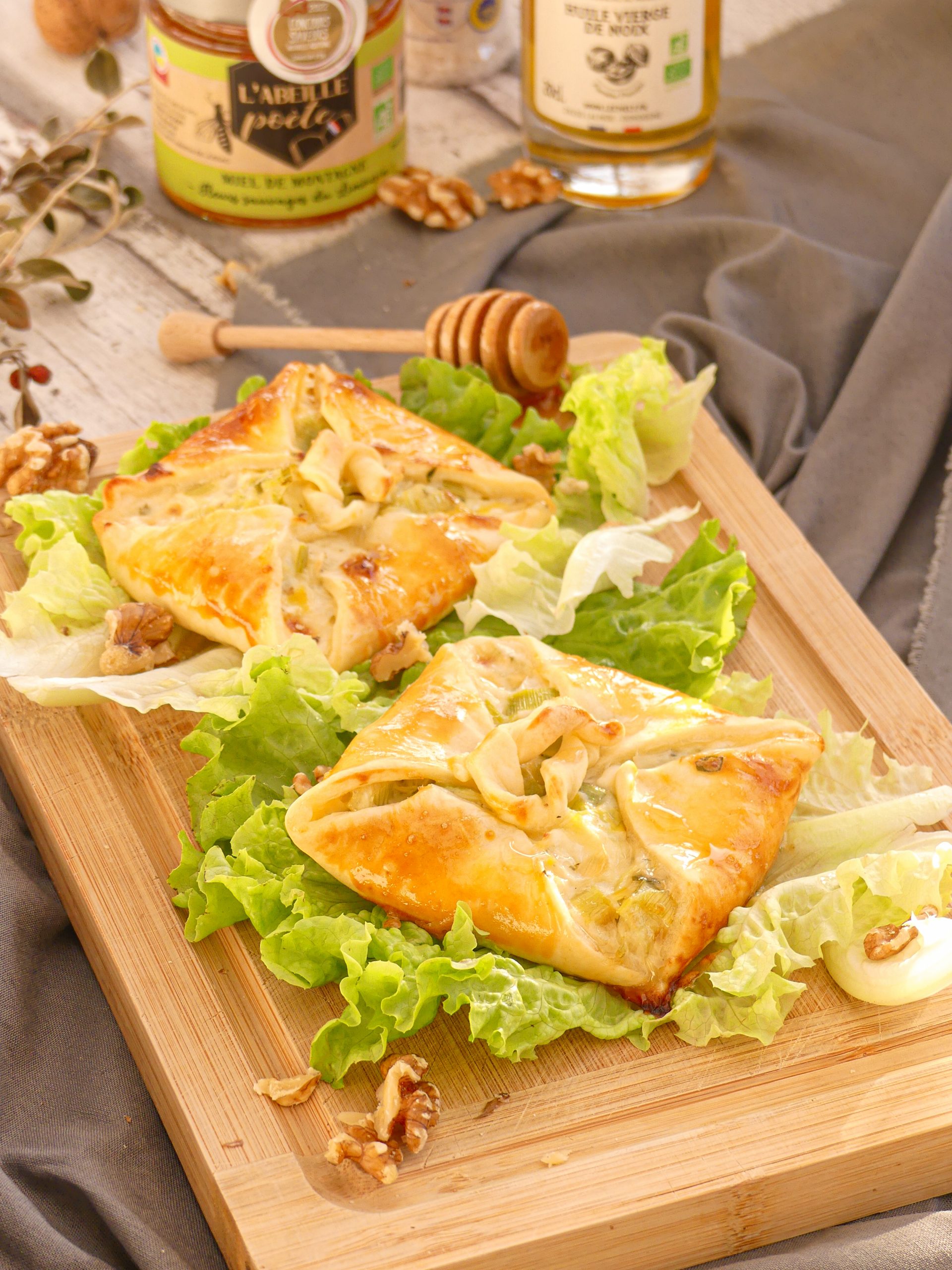 Feuilletés de poireaux au Chabichou du Poitou AOP et Magret de Canard du Sud-Ouest