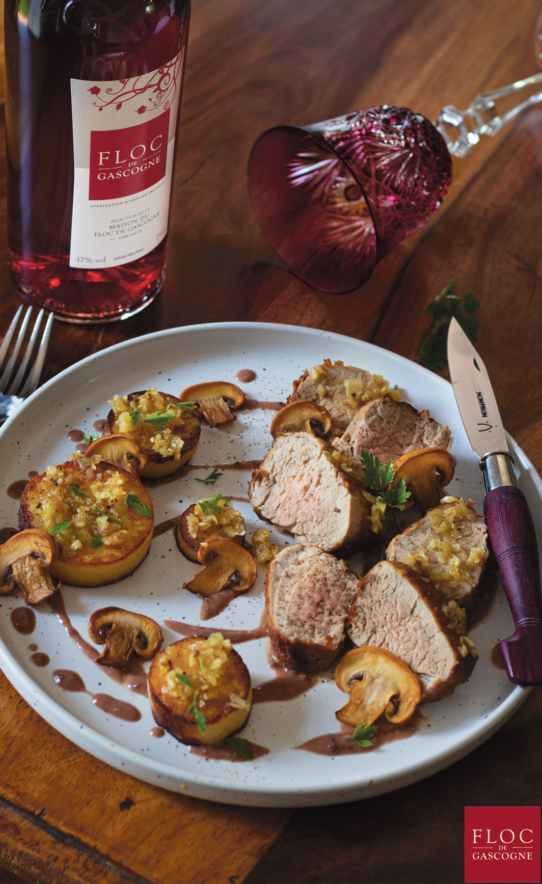 Filet mignon de porc, moutarde et Floc-de-Gascogne