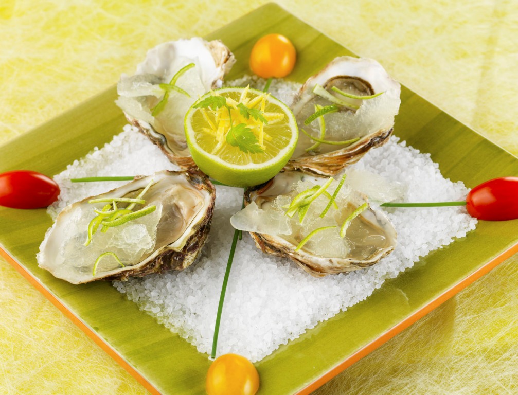 Huîtres Arcachon-Cap Ferret au granité de citron