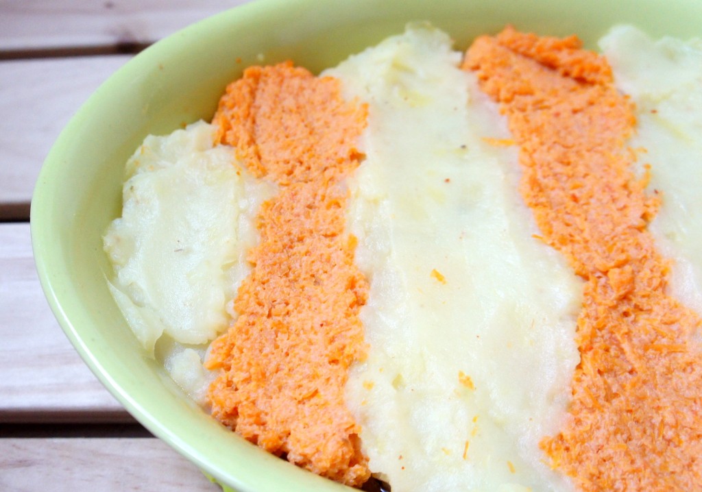 Parmentier de canard aux deux purées