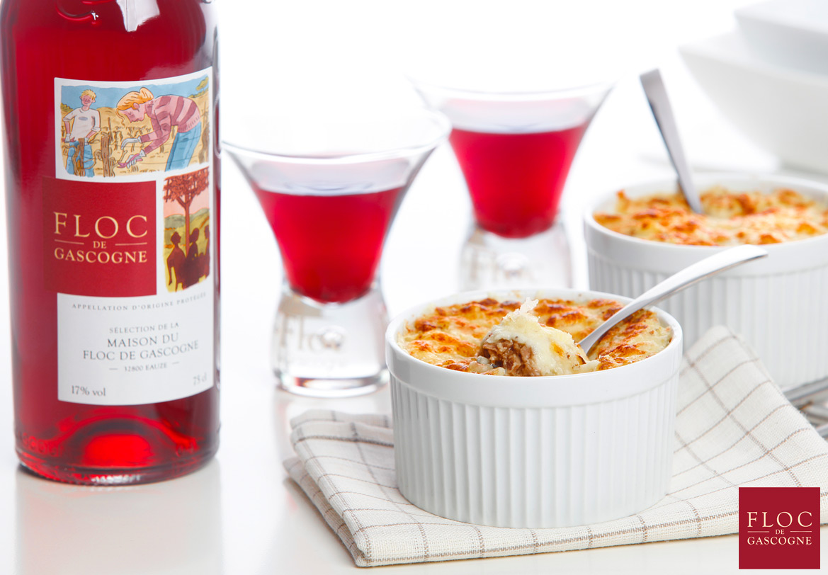 Parmentier de confit de canard du Sud-Ouest et Floc de Gascogne