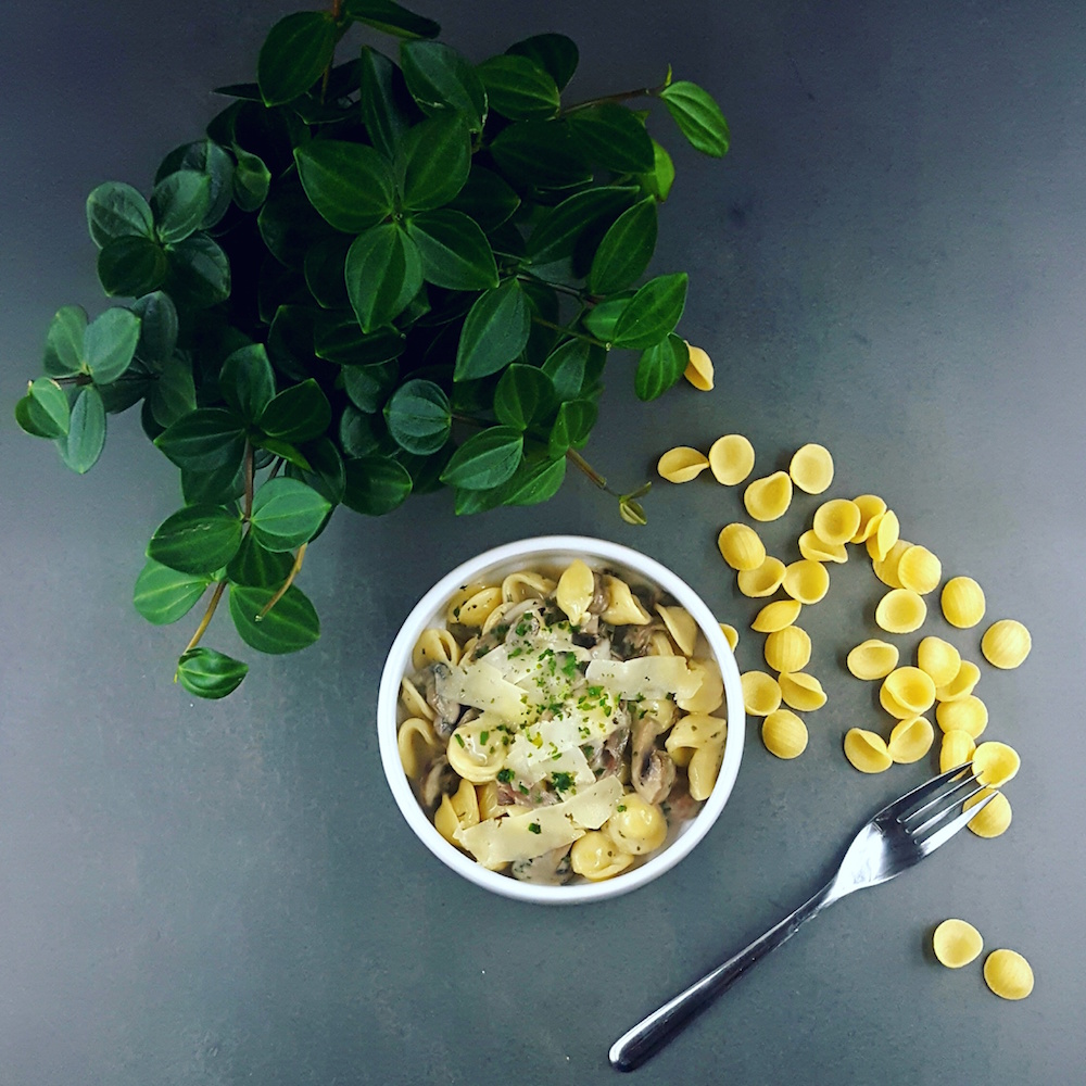 Pastasotto du Sud-Ouest au magret fumé et champignons