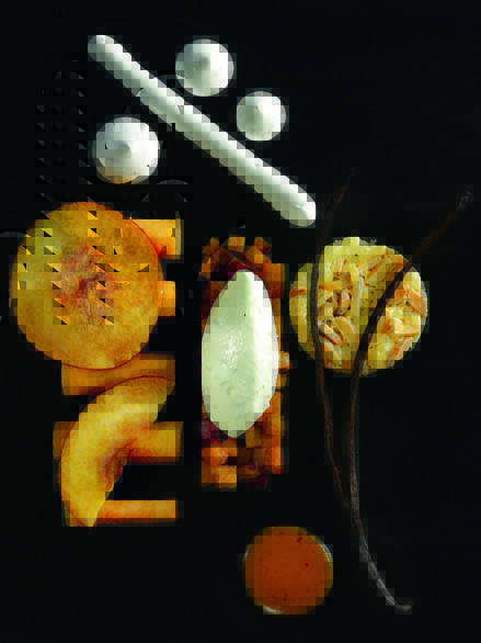 Pêche Roussanne de Monein, melba, chantilly thym-citron