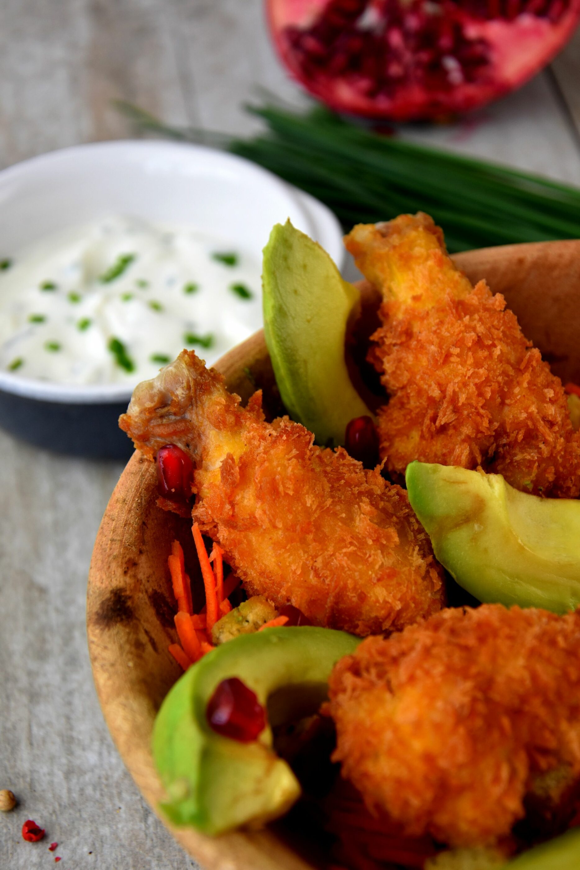 Salade de pilons de poulet fermier des Landes panés
