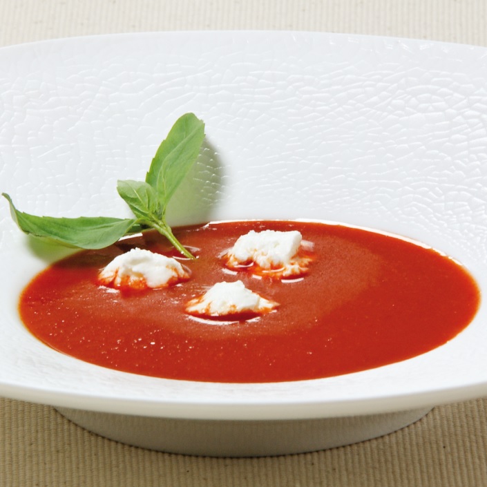 Soupe de poivrons rouges au chèvre et au Pineau des Charentes AOP