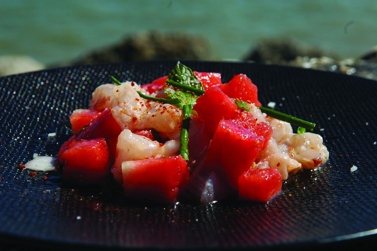 Tartare de maigre de ligne en fraicheur d’été